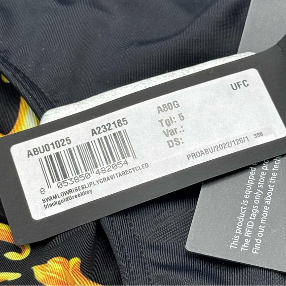 Men's Versace Greek Key Black & Gold Swim Briefs/Trunks NWT Size 5 Includes Bag - Picture 11 of 12